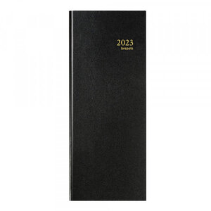 Agenda journalier 2023 banquier 1 jour sur 2 pages - 1 volume - 14 3 x 32 5 cm - noir - brepols