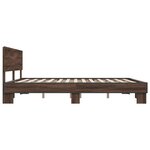vidaXL Cadre de lit chêne marron 200x200 cm bois d'ingénierie et métal