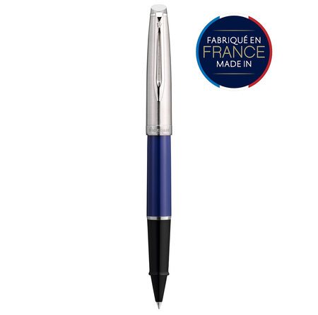 Waterman emblème stylo roller  bleu  recharge noire pointe fine  coffret cadeau