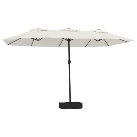 vidaXL Parasol à double tête blanc sable 449x245 cm