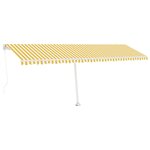 vidaXL Auvent manuel rétractable sur pied 600x350 cm Jaune/Blanc