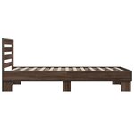 vidaXL Cadre de lit chêne marron 90x200 cm bois d'ingénierie et métal