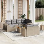vidaXL Salon de jardin 11 Pièces avec coussins beige résine tressée
