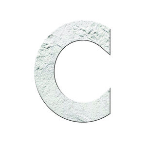 Numéro C - Numéro adhésif pour boîtes aux lettres- Pierre véritable 50 mm Albatre