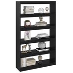 vidaXL Bibliothèque/Séparateur de pièce Noir 100x30x167 5cm Pin massif