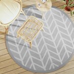 vidaXL Tapis d'extérieur gris Ø160 cm PP