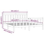 vidaXL Cadre de lit Gris Bois de pin massif 200x200 cm