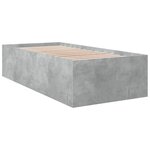 vidaXL Cadre de lit gris béton 75x190 cm bois d'ingénierie