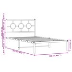 vidaXL Cadre de lit métal avec tête de lit blanc 107x203 cm