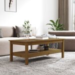 vidaXL Table basse Marron miel 110x50x40 cm Bois massif de pin