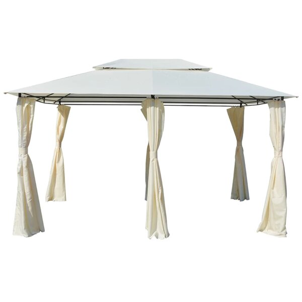 vidaXL Tonnelle avec rideaux 4 x 3 m Blanc