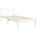 vidaXL Cadre de lit avec tête de lit blanc petit simple bois massif