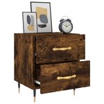 vidaXL Table de chevet chêne fumé 40x35x47 5 cm bois d’ingénierie