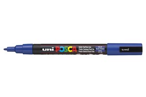 Marqueur pointe conique fine pc3m 0 9 - 1 3mm bleu foncé x 12 POSCA