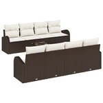 vidaXL Ensemble de canapés jardin 9 pièces avec coussins marron rattan poly