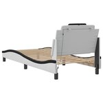 vidaXL Cadre de lit avec lumières LED blanc noir 90x190 cm similicuir