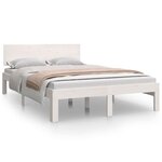 vidaXL Cadre de lit Blanc Bois massif 120x190 cm Petit double