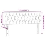 vidaXL Tête de lit à LED Gris clair 144x7x78/88 cm Tissu