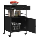 vidaXL Chariot de cuisine noir 56x43x89 5 cm bois d'ingénierie