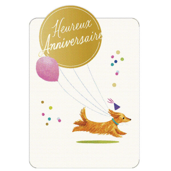 Carte de Vœux Thème Anniversaire Party Time - Plusieurs Styles - Heureux Anniversaire - Blanc - Draeger