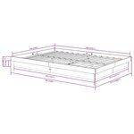 vidaXL Cadre de lit Gris Bois massif 150x200 cm Très grand