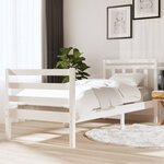vidaXL Cadre de lit blanc bois massif 90x200 cm