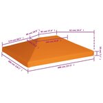 vidaXL Toile supérieure de belvédère 310 g / m² 4 x 3 m Orange