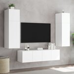 vidaXL Meuble TV mural avec lumières LED blanc 60x35x41 cm