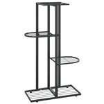 vidaXL Support pour plantes 4 niveaux 43x22x76 cm Noir Métal