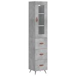 vidaXL Buffet haut Gris béton 34 5x34x180 cm Bois d'ingénierie