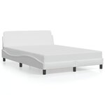 vidaXL Cadre de lit avec tête de lit Blanc 140x190 cm Similicuir
