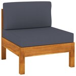 vidaXL Salon de jardin 10 Pièces avec coussins gris foncé Bois d'acacia