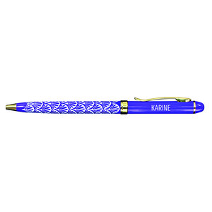 Stylo fin en métal laqué violet - Karine
