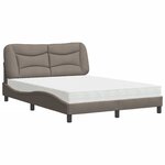 vidaXL Lit avec matelas taupe 140x190 cm tissu