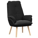 vidaXL Fauteuil Relaxant Noir en Tissu Imite Laine Bouclée