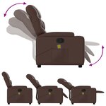 vidaXL Fauteuil inclinable de massage Marron Similicuir