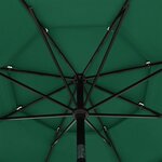 vidaXL Parasol de jardin à 3 niveaux avec mât en aluminium vert 3 5 m