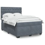 vidaXL Sommier à lattes de lit et matelas Gris foncé 140x190cm Velours
