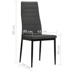 vidaXL Chaises à manger lot de 2 gris foncé tissu