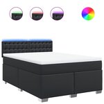 vidaXL Sommier à lattes de lit avec matelas Noir 140x200 cm Similicuir
