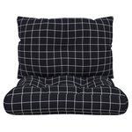 vidaXL Coussins de palette lot de 2 motif à carreaux noir tissu Oxford