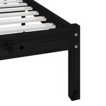 vidaXL Cadre de lit noir 75x190 cm petit simple bois massif de pin