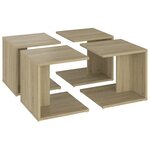 vidaXL Tables basses 4 Pièces chêne Sonoma 33x33x33 cm bois d'ingénierie