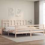 vidaXL Cadre de lit avec tête de lit 200x200 cm bois massif