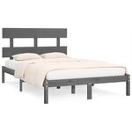 vidaXL Cadre de lit Gris Bois massif 200x200 cm