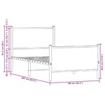 vidaXL Cadre de lit en métal sans matelas chêne fumé 80x200 cm