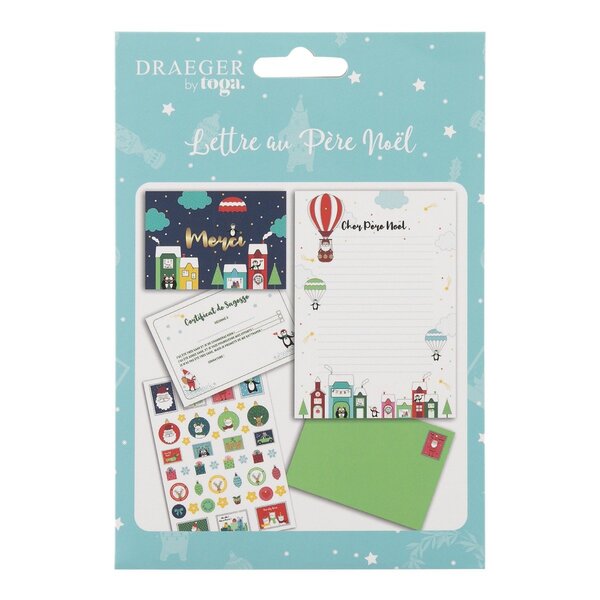 Kit lettre au père noël - bleu - draeger paris