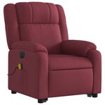 vidaXL Fauteuil inclinable de massage électrique Rouge bordeaux Tissu