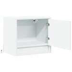vidaXL Tables de chevet murales avec lumières LED 2 Pièces blanc