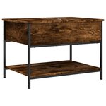 vidaXL Table basse chêne fumé 70x50x50 cm bois d'ingénierie et métal